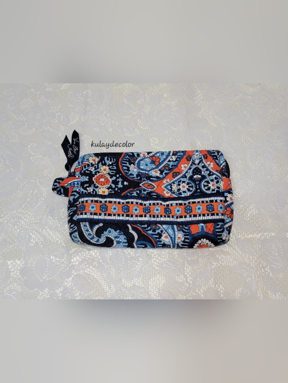 Vera Bradley Marrakesh Zip Cosmetic Pouch Coin Purse Retired Pattern Quilted